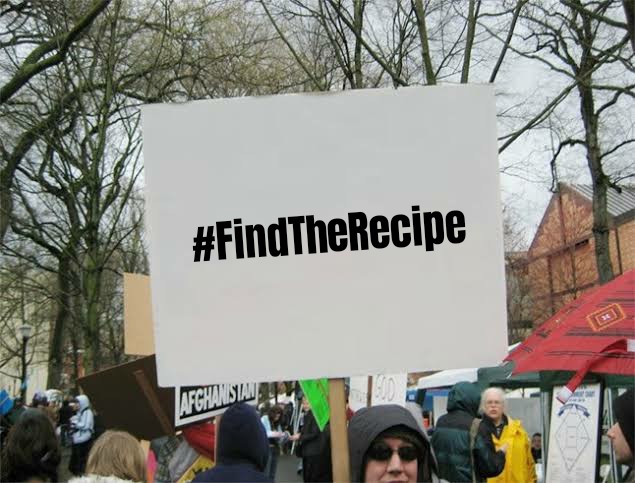 Protestor holding Find the Recipe sign #Oreo