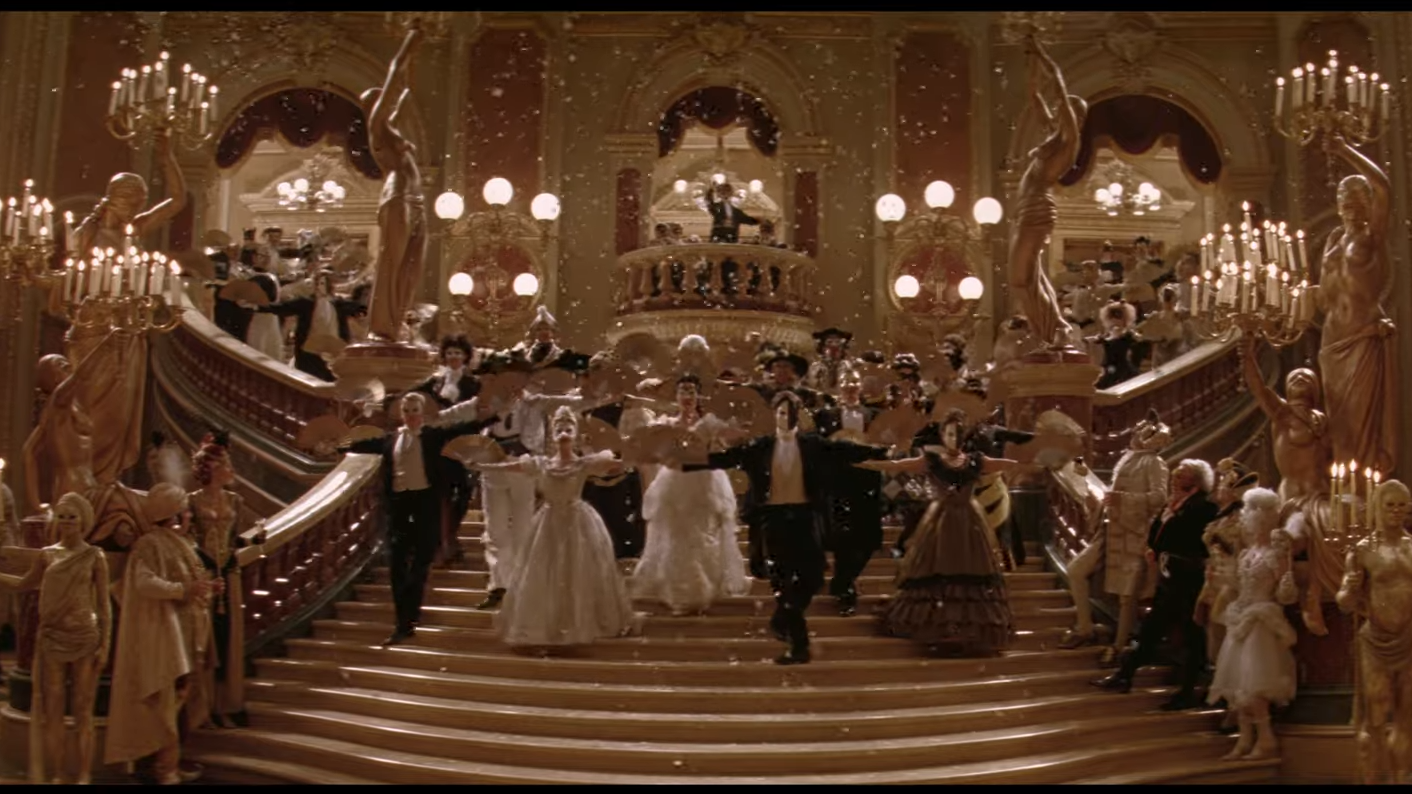 Om Shanti Om and Phantom of the Opera similarities: the masquerade party from Phantom of the Opera.